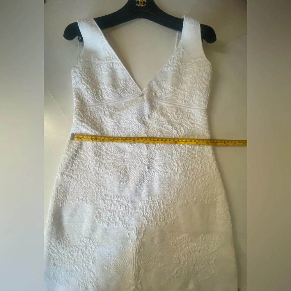 Vintage CHANEL 2006 Cruise White Jacquard Knit Midi Dress